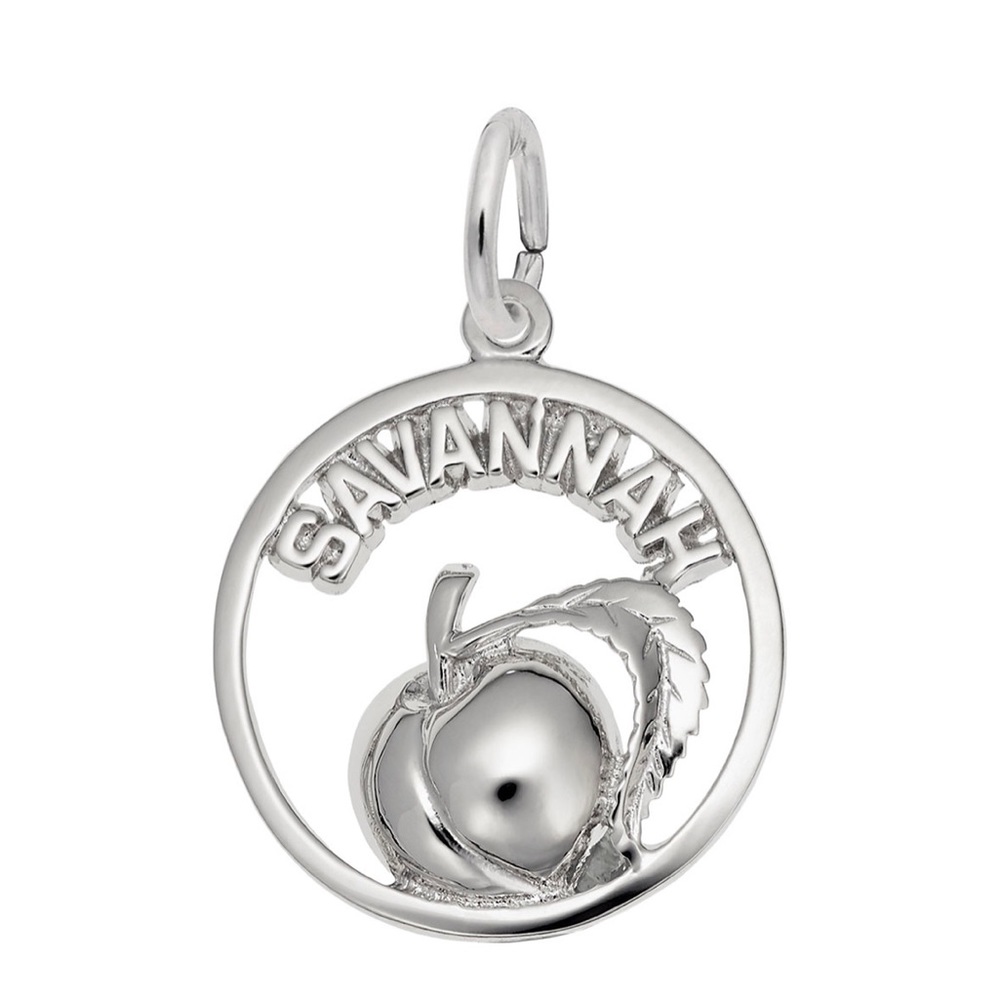 Rembrandt Charms Sterling Silver Savannah, Georgia Peach Charm stamped 925